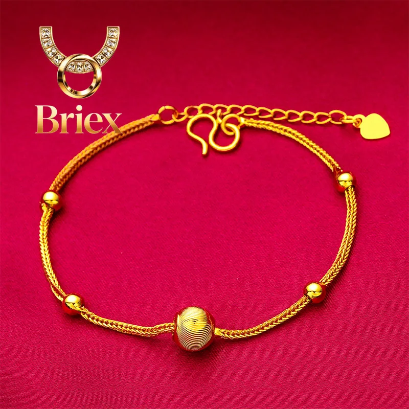 Briex Jewelry Ins Cat's Eye Gold Bracelet! 24K Gold AU999 Women's, Translucent Cat's Eye + Matte Chain, Adjustable Knot Trendy S