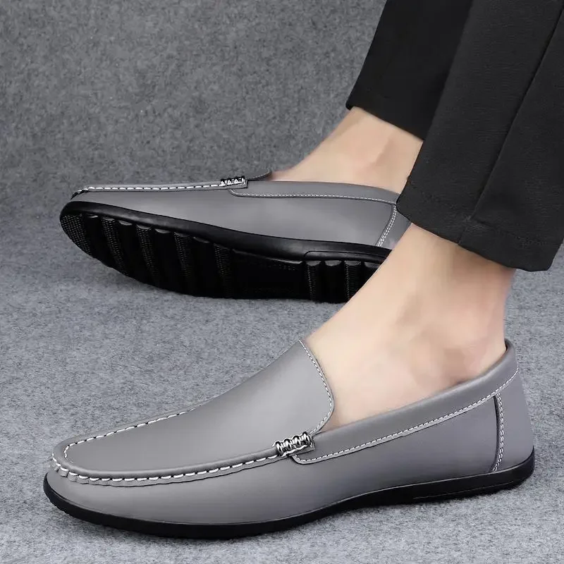 

Crocodile Pattern Summer New Platform Casual Shoes Men's One Pedal Loafer Men's Shoes Genuine Leather