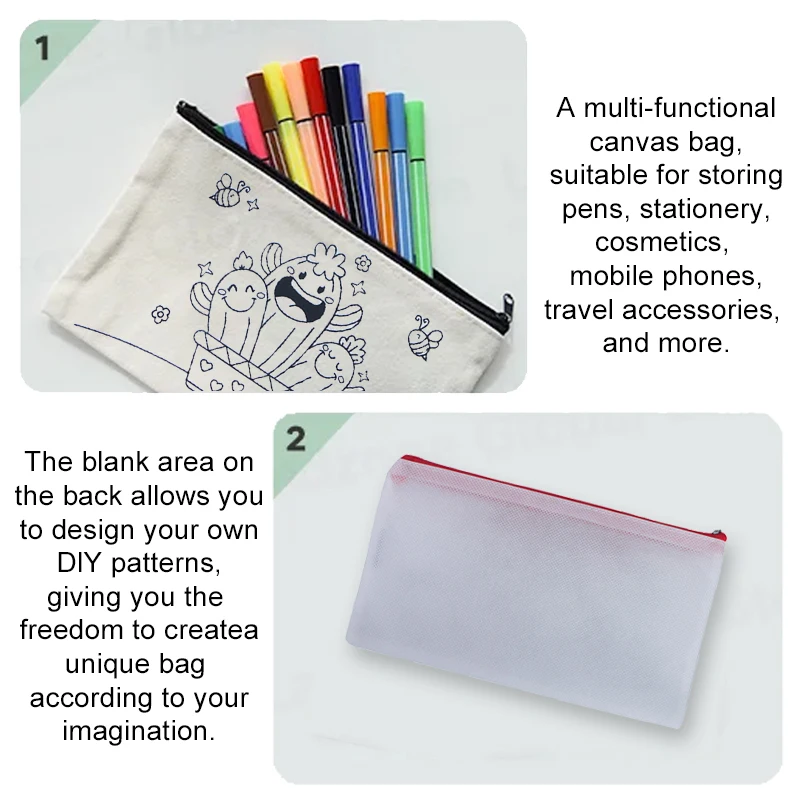 Bulk Pen Bags Sets – Reusable Zipper Pouches with Mixed Theme Line Art, Multipurpose for School Stationery, Craft Projects TMZ