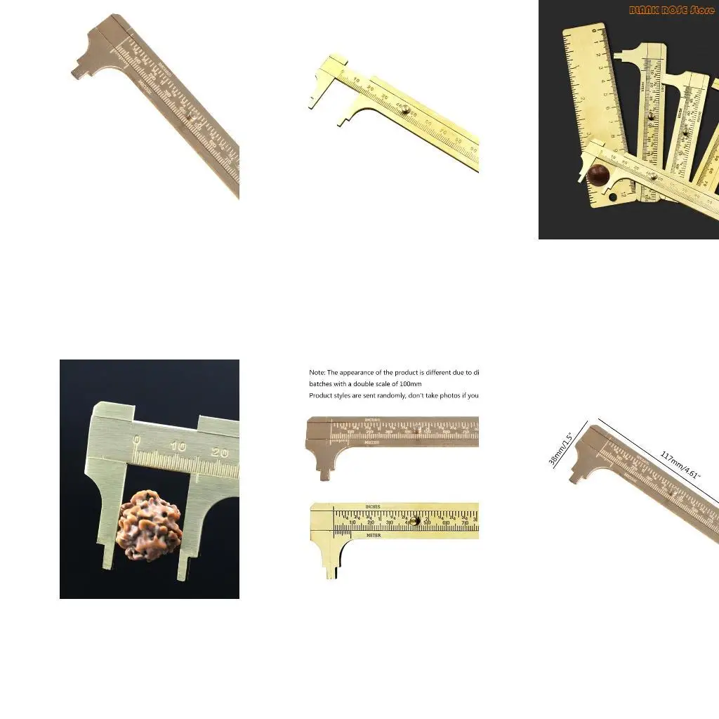 K1AE 100mm Gauge Vernier with Double Scales Mini Brass Sliding Caliper Gauge Measure Tools for Bead Wire Jewelry