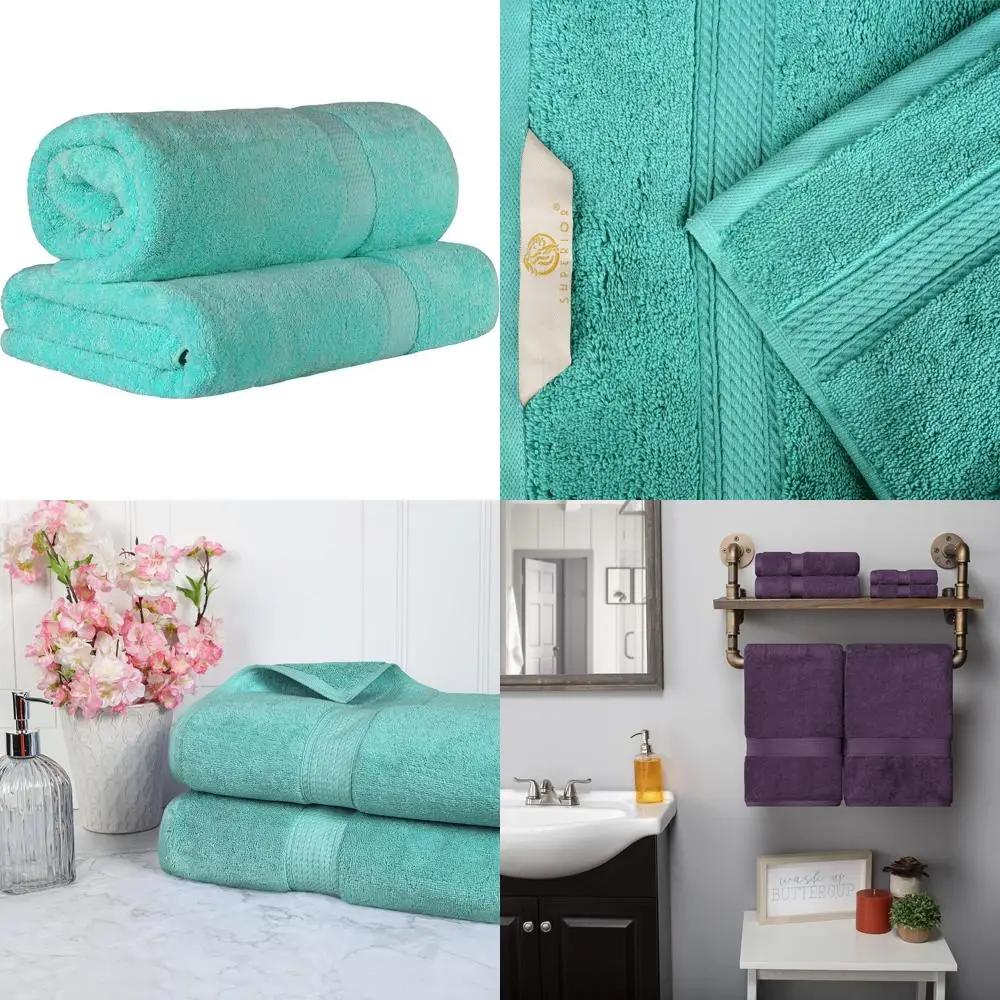 

Набор простыней для ванной из египетского хлопка премиум-класса — 900 GSM, впитывающие простыни из 2 предметов для использования в ванной и в душе