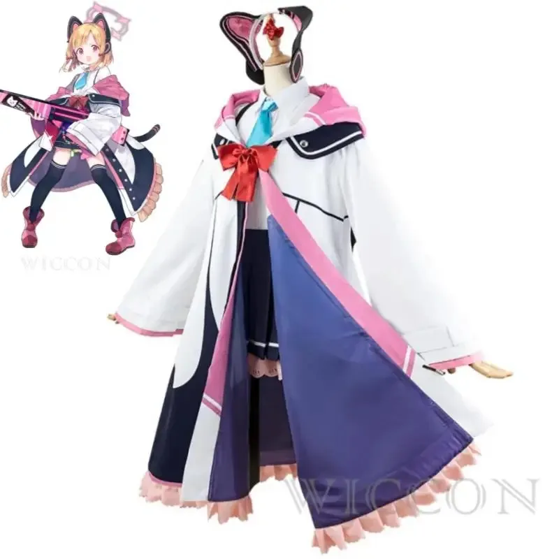 เกม Blue Archive Saiba Momoi Momo คอสเพลย์ชุดวิกผมอะนิเมะโครงการ MX Millennium Science School Uniform ฮาโลวีน Loli ชุด