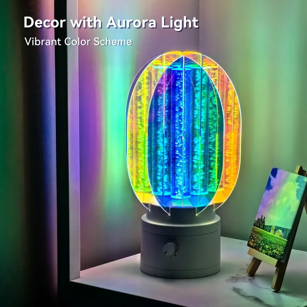 Luz Aurora de plástico: lámpara LED portátil que cambia de color de ensueño para una atmósfera romántica