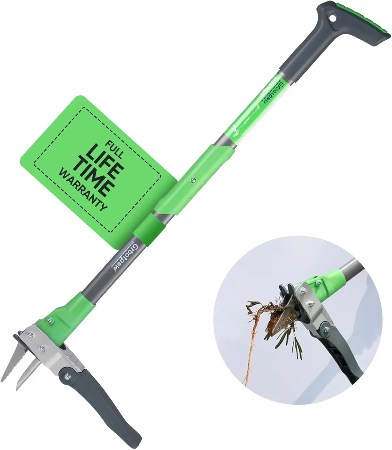 

Stand Up Weed Puller Tool, 40" Handle, 3 Claws, Cast Iron, No Bending