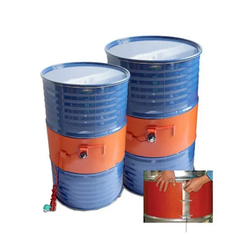 200L Electric Oil Drum Silicone Rubber Heating Belt DIY Heater Metal Barrel Oil Gas Tank Barrel Heater Knob Temperature Control