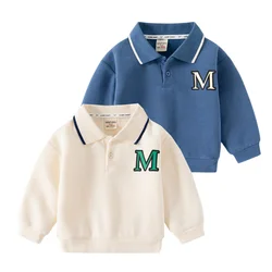 Boys Polo Sweatshirts Cotton Quality Soft Toddler Baby Tops Outfits Kids Jacket Children Clothes
