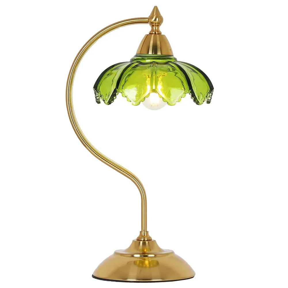 Set of 2 Glass Table Lamps, Dimmable Bedside Lamps for Bedroom, Modern Table Light for Living Room