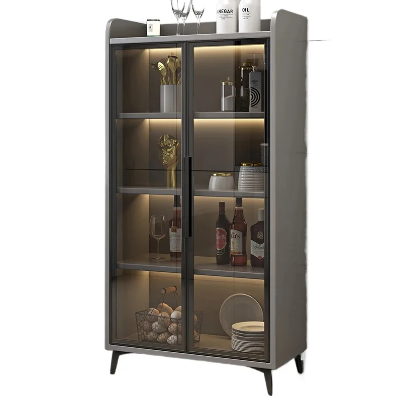 living room wall storage tea wine Glass door sideboard