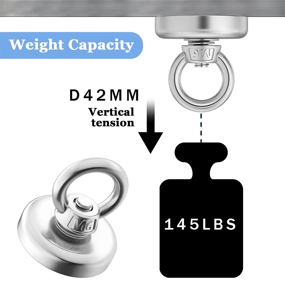 Search Magnetic Powerful Neodymium Magnet Super Strong Salvage Magnets Sea Fishing Magnet with Ring Searcher