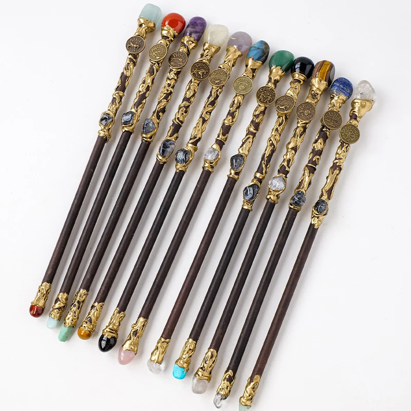 

Natural Crystal Raw Stone, Twelve Zodiac Signs, Scepter, Magic Wand, Crystal Stone, Fairy Wand, Gift for Friends