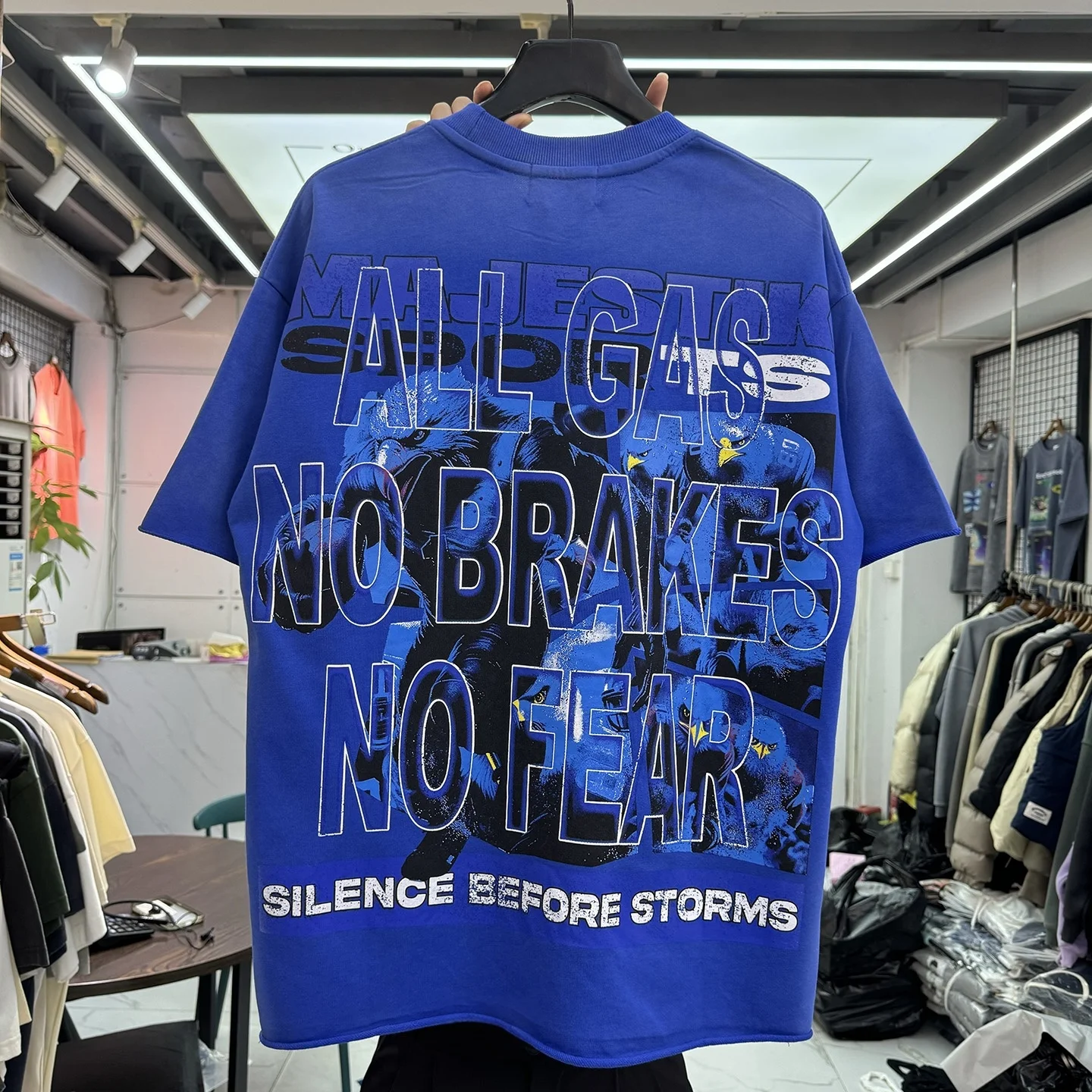 Summer American High Street Cartoon Animal Letter Print T-Shirt Vintage Loose Fitting Short Sleeve Fashionable Men's Top