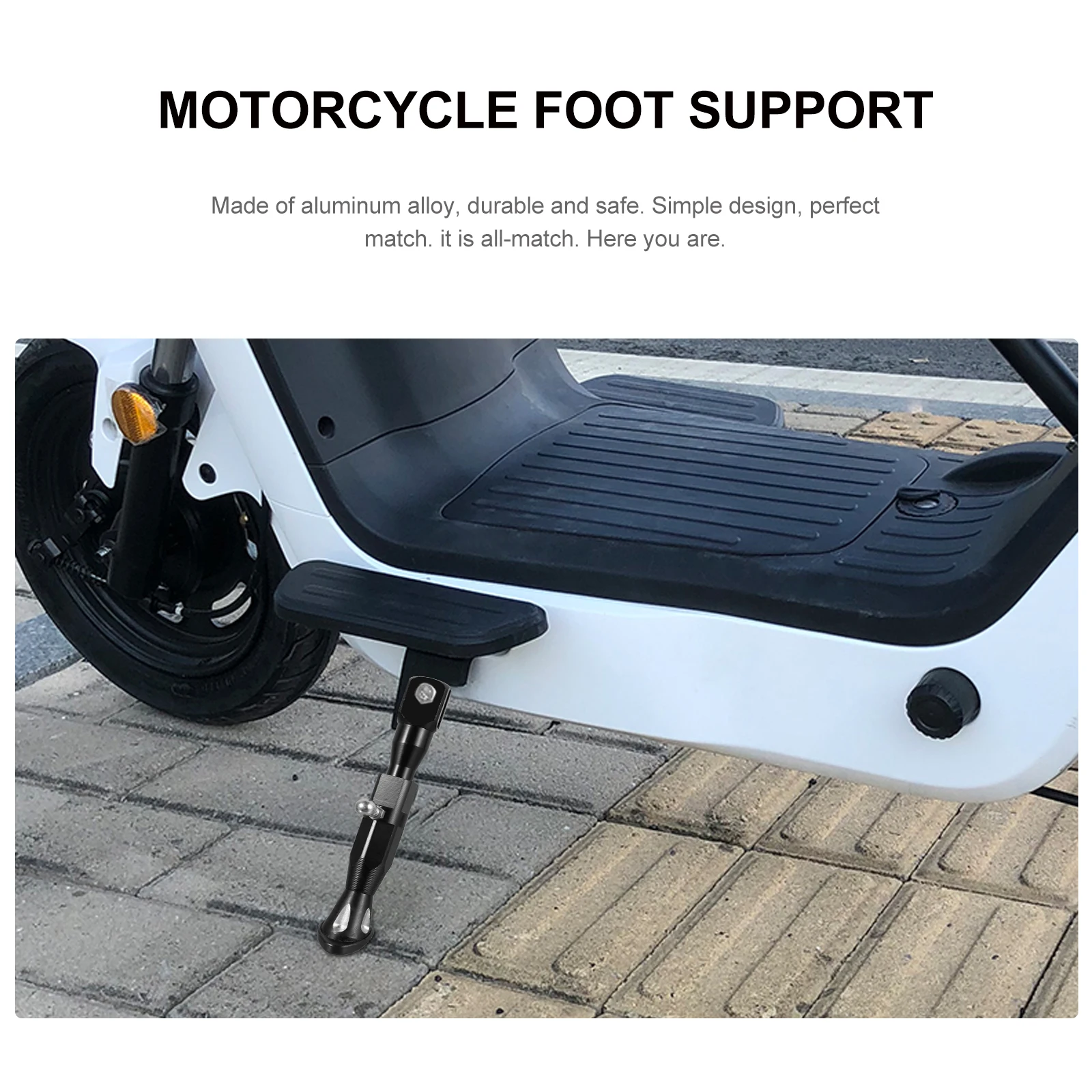 

Adjustable Motorbike Feet Rack Aluminum Alloy Kickstand Wear-Resistant Durable Motorcycle Foot Support High Temperature