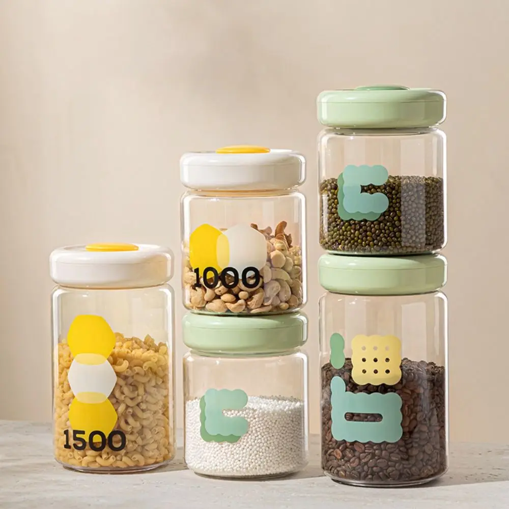 Press Type Airtight Food Storage Containers Vacuum Sealed Stackable Cereals Storage Box One Button Opening Large Capacity