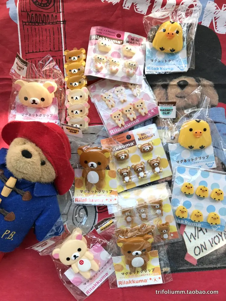 Genuine Japan Rilakkumas Peripheral Cute Kawaii Stickers Tapes Refrigerator Sticker Ornament Decorations Gifts Toy