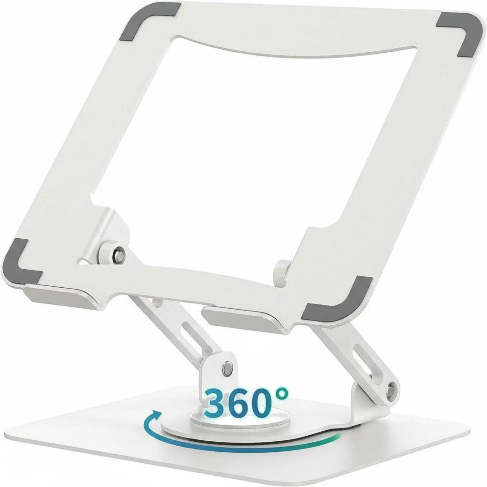 Adjustable Rotating Laptop Stand Portable Ergonomic Notebook Riser Carbon Steel Computer Holder 360 Degree Rotation for Meetings