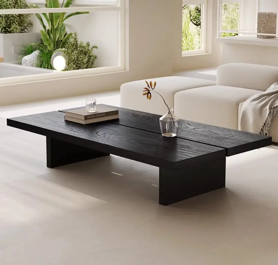 

47" Rectangle Wood Coffee Table For Living Room - Modern Low Profile Center Table With Walnut Grain Finish,, Customized