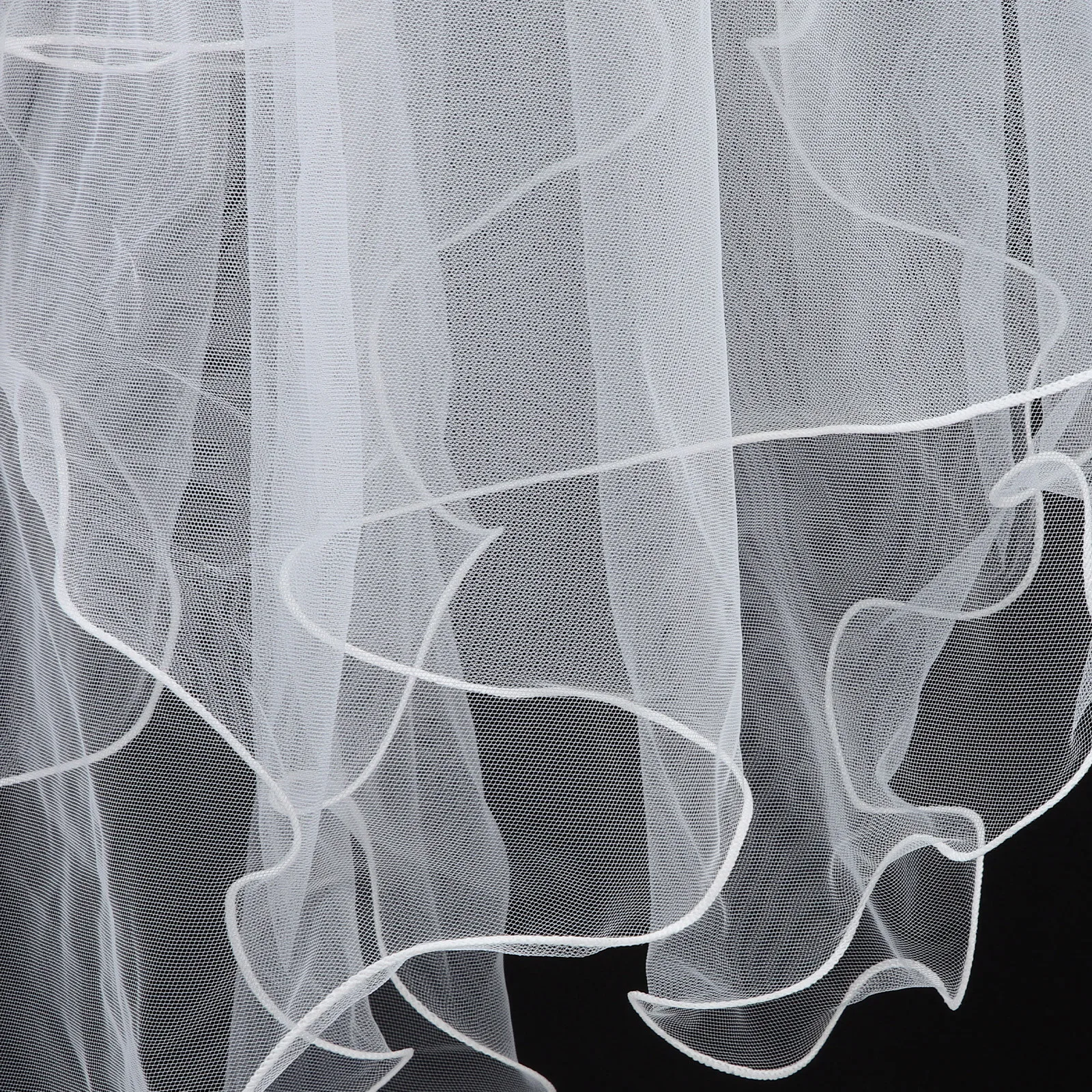 

Black Ghost Wedding Veil Big Bow Knot Lightweight Halloween Costume Bridal Accessory Short Waist Length For Women Cosplay