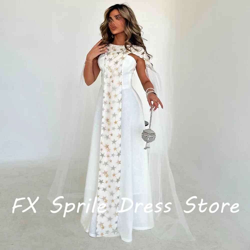 Strapless Straight Floor Length Sleeveless Chiffon Tulle shawl Zipper Back Evening Dress For Formal Occasions Custom Size Woman