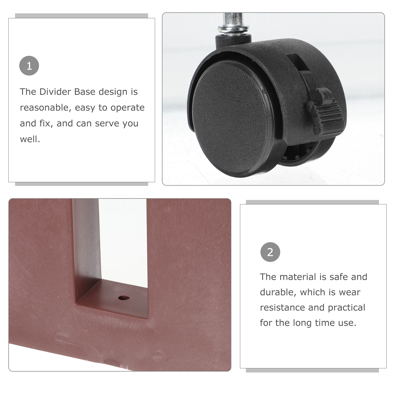 

2pcs Mobile Door Base Screen Divider Feet Thickened Wear-Resistant Room Partition Support Brackets Household Divider Stand For