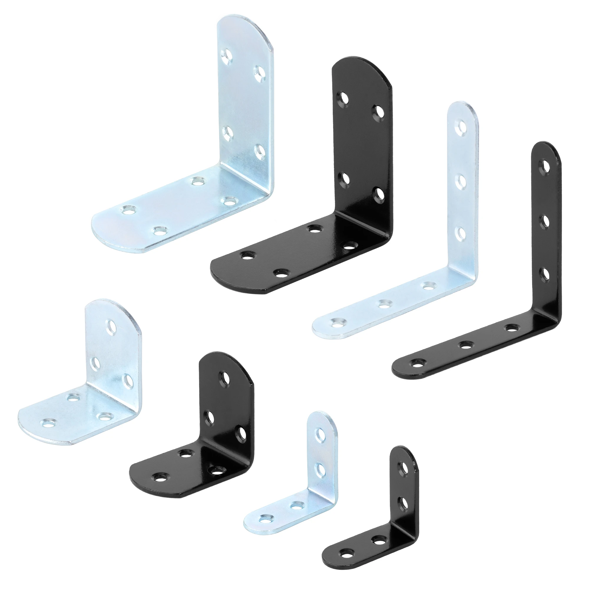 Heavy Duty Iron Black Corner Bracket 90 Degree Angle Reinforcement Corner Brackets Book Shelf Brackets for Funiture Mounting