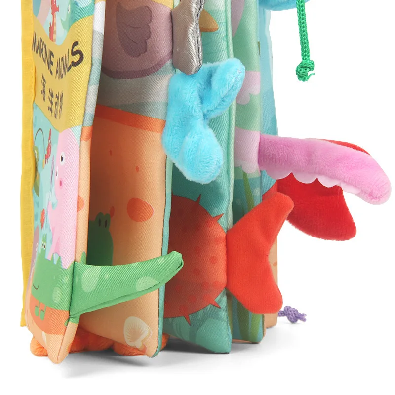 0-36M Baby Doek Boek Kids Baby Vroeg Leren Educatieve Animal Staarten Stof Boeken Ontwikkelen Cognize Lezen Puzzel boek Speelgoed