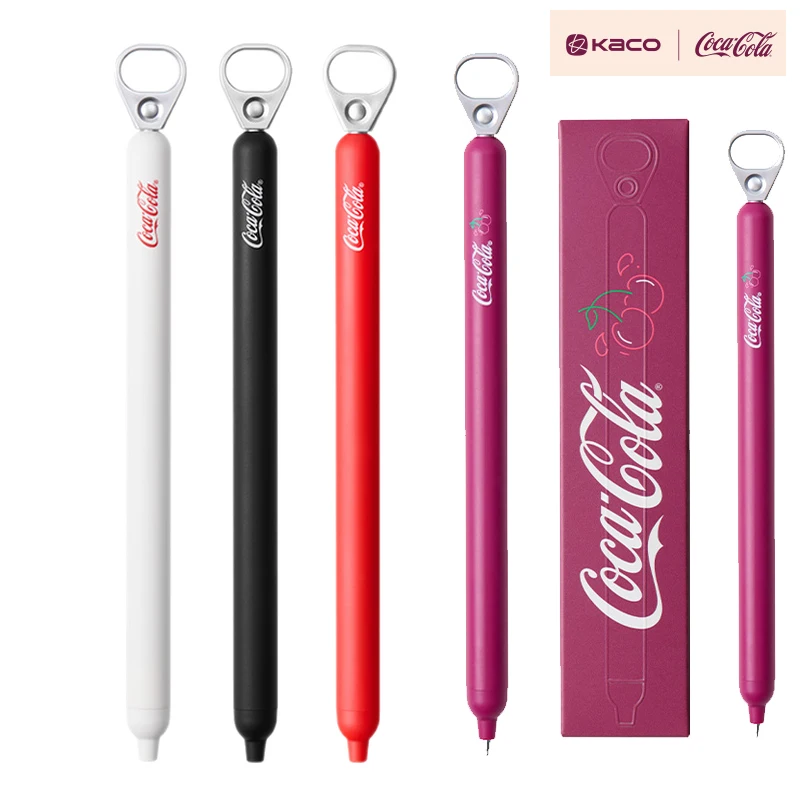 KACO Coca-Cola Collab Press Pen,Cherry Pull-Tab High-Quality 800M Writing Length Quick Drying Ink0.5mm For study/office/creative