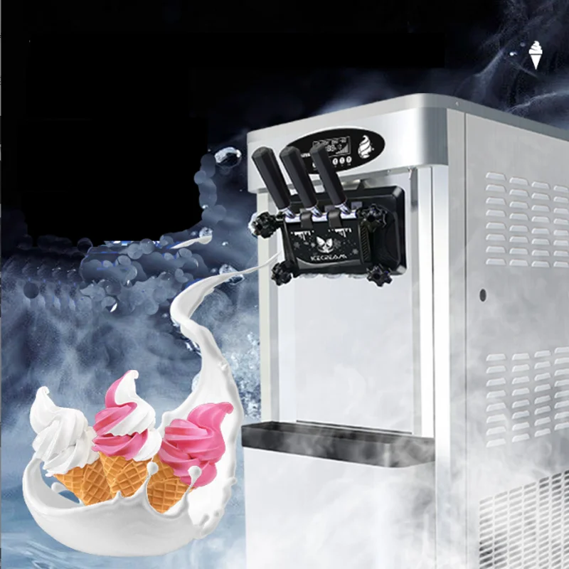 

Commercial Desktop Soft Ice Cream Machine 3 Flavors Ice Cream Maker Stainless Steel Ice Cream Machine Vending
