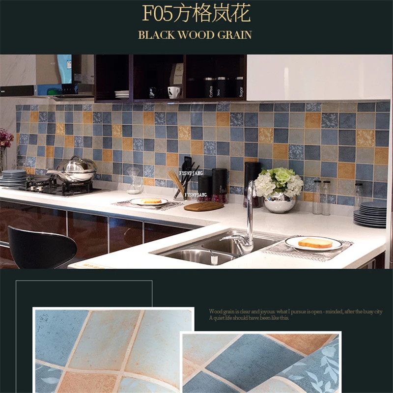 Kitchen Stove Oil-proof Sticker Waterproof High Temperature Resistant Wallpapers Kitchen Decoration Self Adhesive Contact Paper