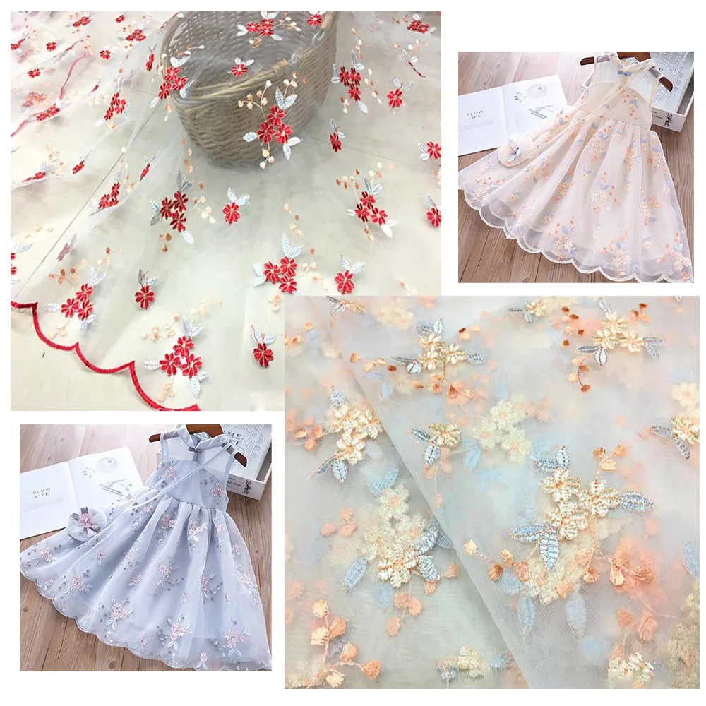 Robe papillon soluble dans l'eau, nouveau style, frais, petit banquet floral, vêtements pour enfants, tissu bricolage, mariage, été