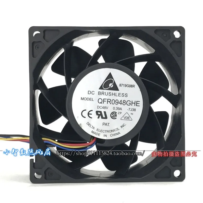 

Original Delta QFR0948GHE 48V 0.39A 92 * 92 * 38MM 9CM 4-wire PWM speed control switch server Cooling fan