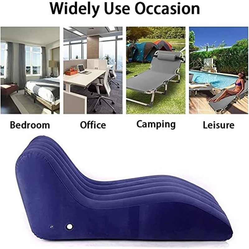 Portable S-shaped Love Position Labor-saving Sitting Inflatable Sofa Bed Yoga Chaise Lounge For Garden Bedroom Folding Furniture