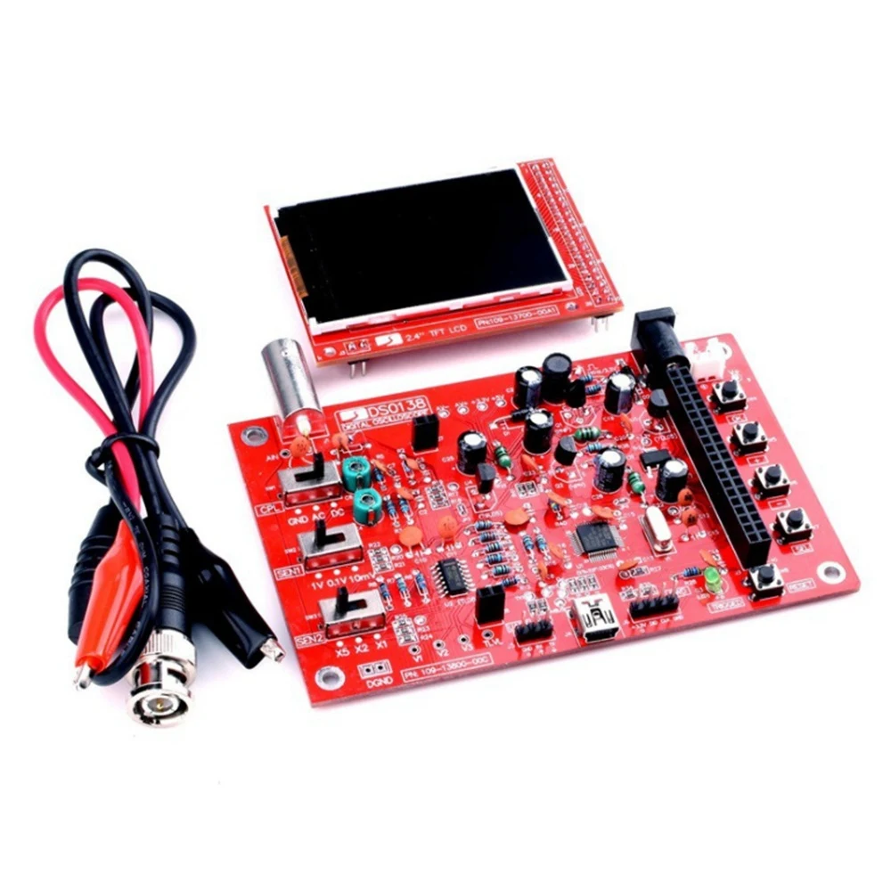 

ABSS-DSO138 Oscilloscope Digital Assembled TFT With Probe Alligator Test Clip For Arduino ARM Detection Development Board