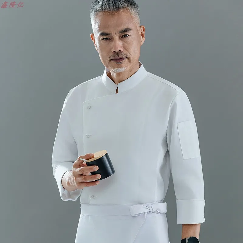 Catering Ristorante Cucina Uniforme da lavoro Manica lunga Ristorante occidentale Cake Shop Cameriere Autunno Uniforme da chef bianca
