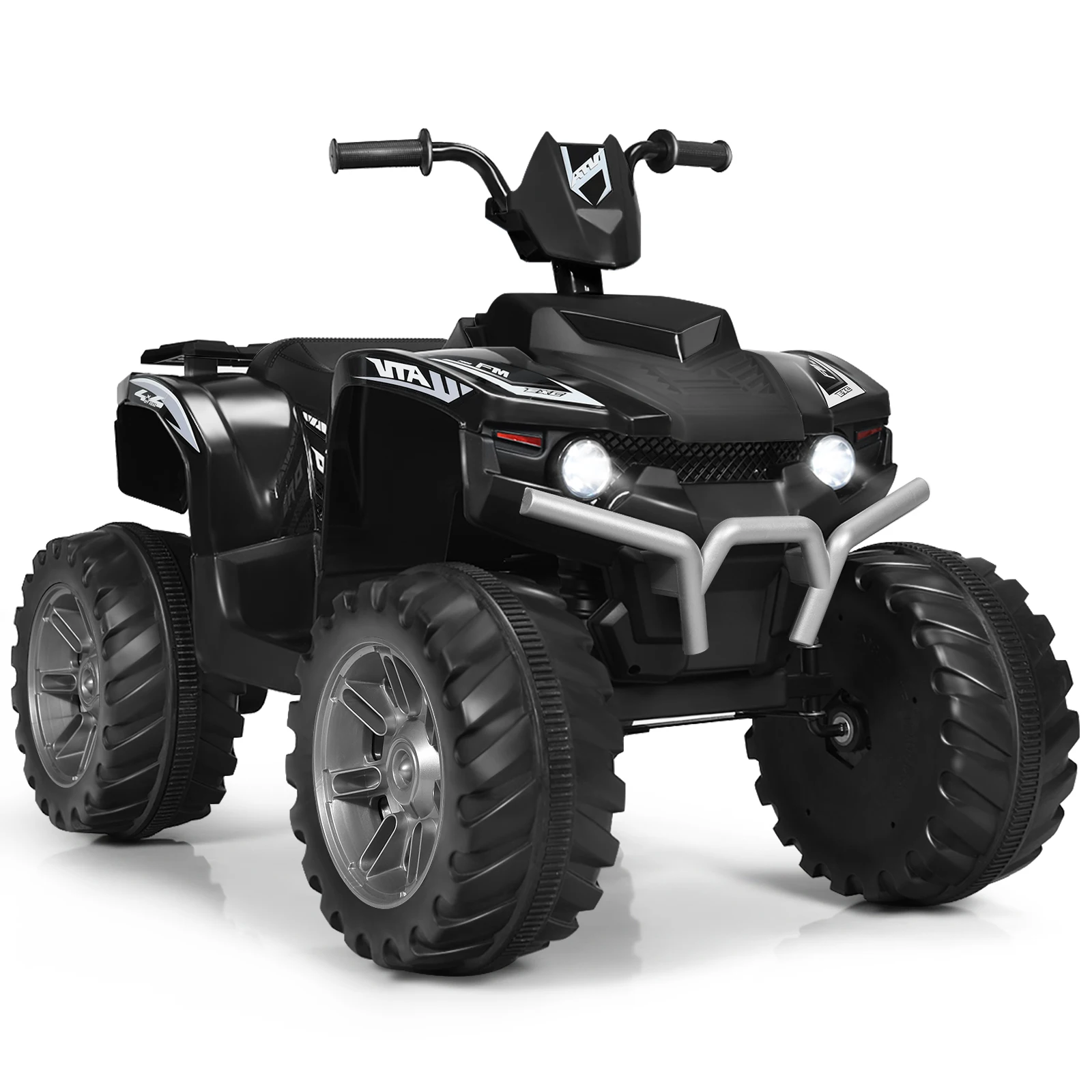 12V Kids 4-Wheeler ATV Quad Ride On Car w/ LED Light & Music Black