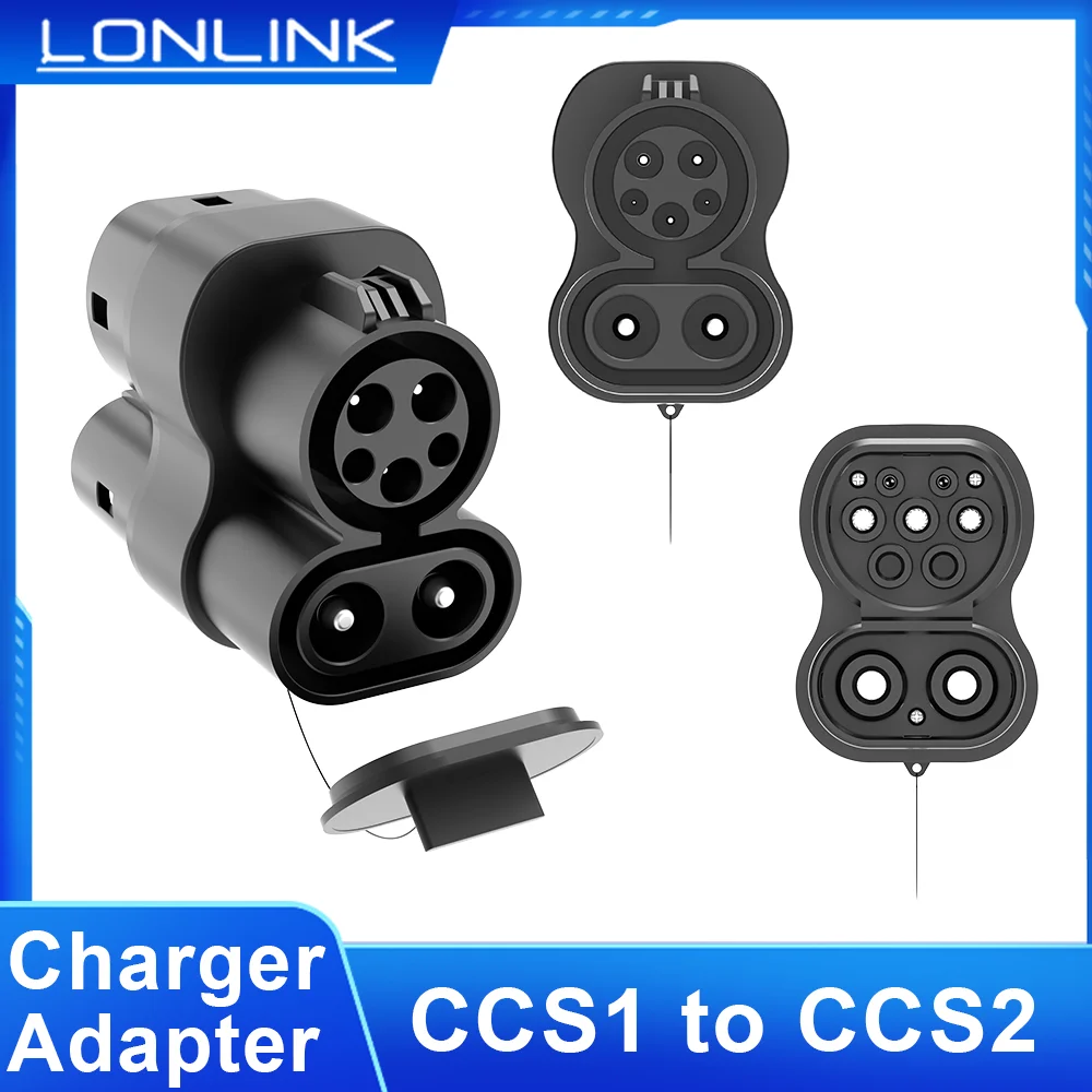 

LONLINK CCS1 to CCS2 Adapter From CCS1 Charger to CCS2 Electric Vehicle Charger DC Fast Charging Adapter Connector For Tesla