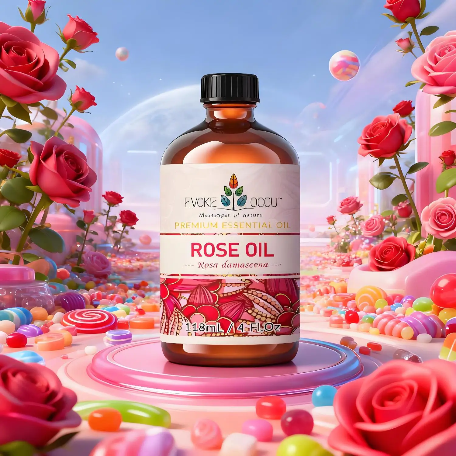 

EVOKE OCCU 118ML Pure Rose Essential Oil For Aromatherapy Diffuser Skin Care Hair Care Natural Relaxing Patchouli Juniper Lime