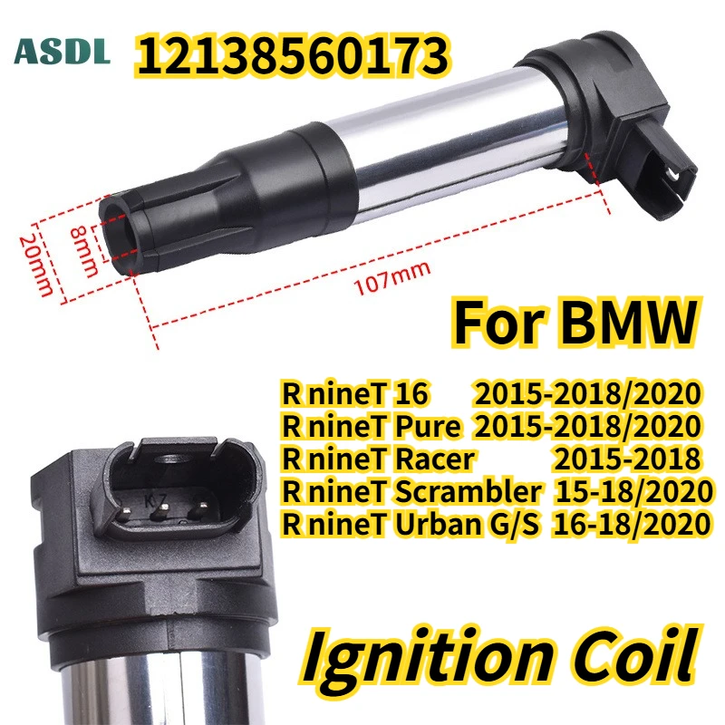 

12138560173 Ignition Coil Packs For BMW R nineT RnineT Pure Racer Scrambler Urban G/S 2015-2018 2020 Motorbike Part Replace