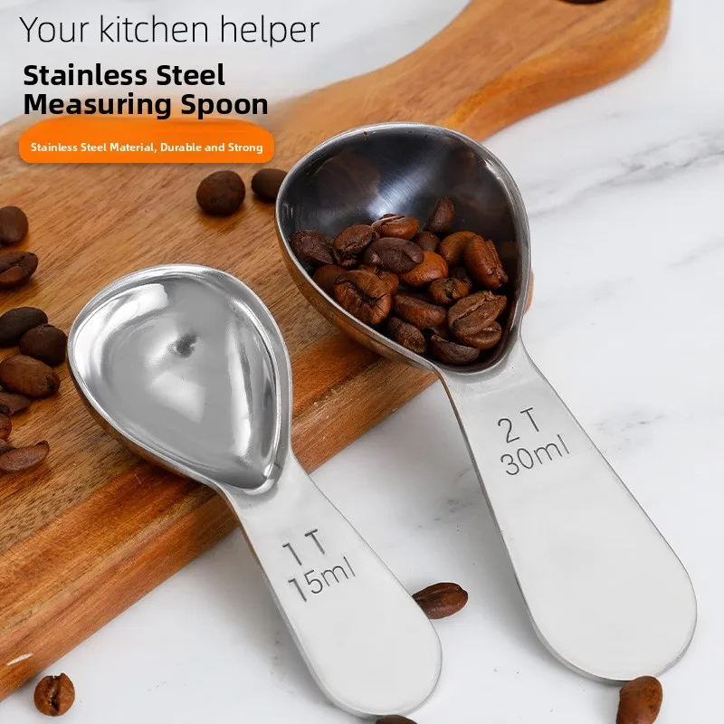 Thickened Stainless Steel Coffee Spoon 15ml 30ml Measuring Spoon Milk Powder Tea Quantity Spoon Chinese Style Kitchen Utensils