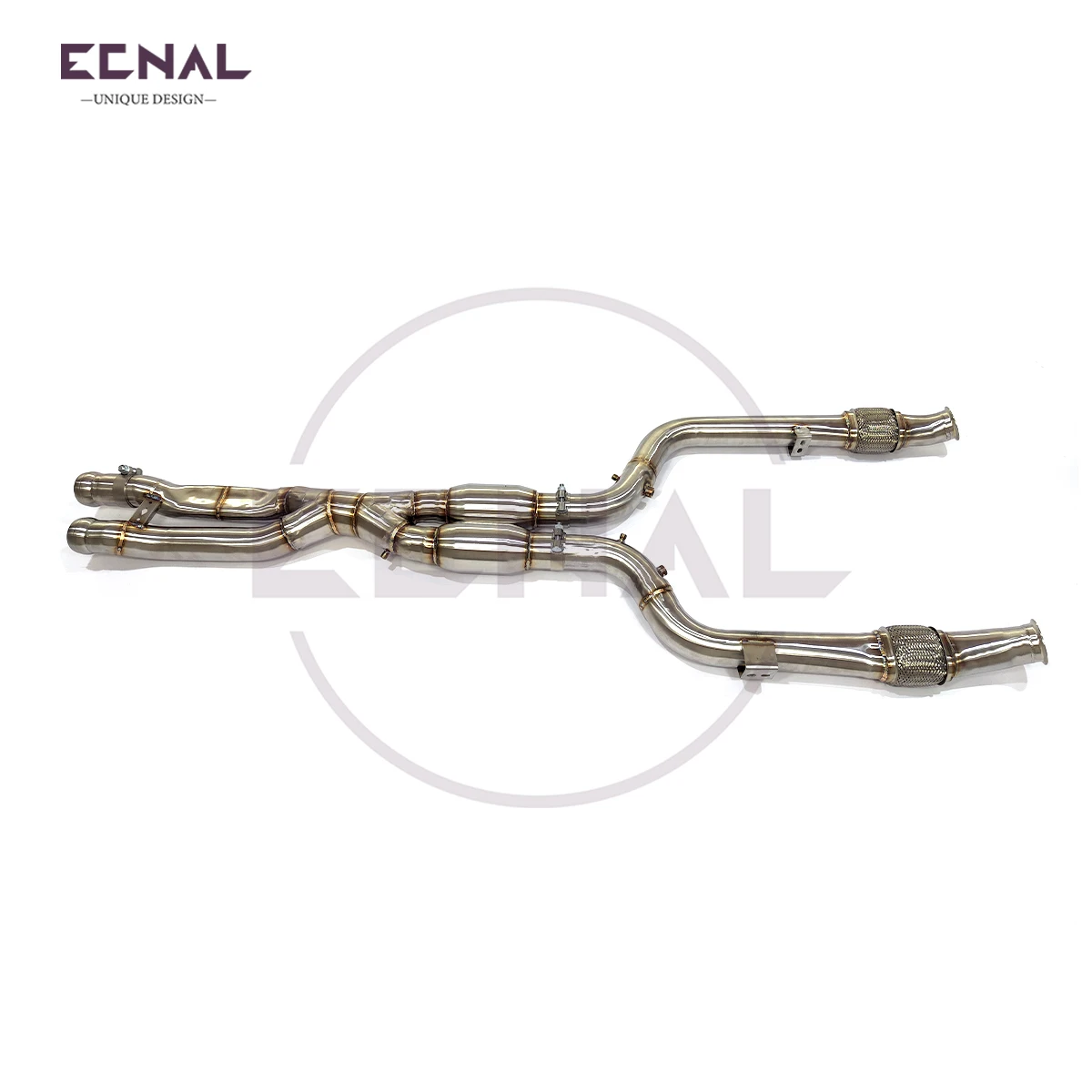 Ecnal Exhaust Mid Pipe with OPF for Mercedes Benz amg GLC43 3.0T 2017+ SS304 Car Sport Exhaust System with Resonators