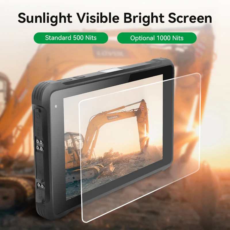 Geshem 8 Inci 5G Android12 1000 Nits Layar Baca Sinar Matahari Tablet Kasar Profesional Industri yang Dapat Dibaca