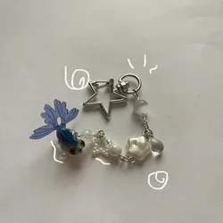 cute beta fish keychain Handmade Beaded Y2K Jewelry sea themed