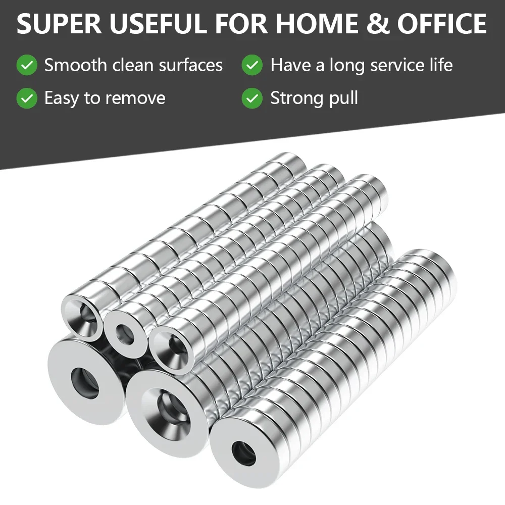 N35 Super Strong Neodymium Magnet Round with holes NdfeB Powerful Permanent Magnetic imanes  Magnents Refrigerator Magnet
