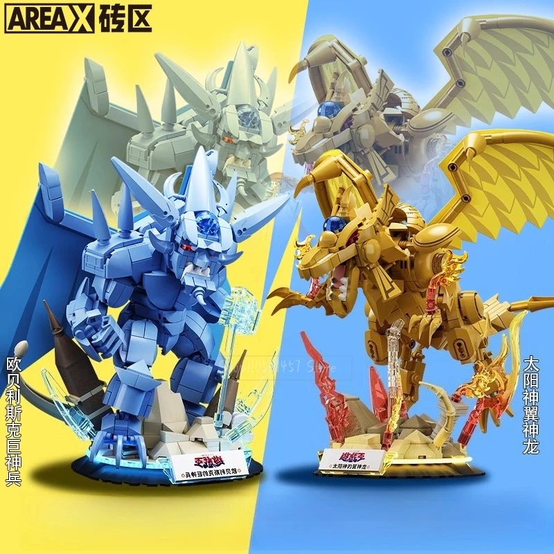 AREAX Yu Gi Oh Bausteine Anime Obelisk Der Geflügelte Drache von Ra Montage Spielzeug Modell Ornament Kinder Geburtstag Geschenk