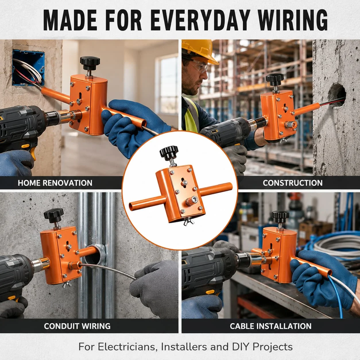 Semi-Automatic Wire Threading Machine Drill-Powered Cable Puller for Narrow Spaces Wall Underground Data Center image 6