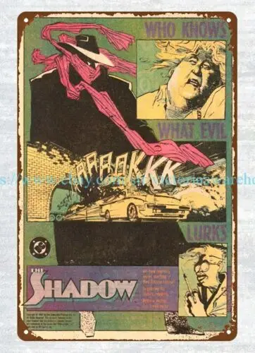 1987 Comic Book Ad The Shadow Series metal tin sign metal advertising wall decor