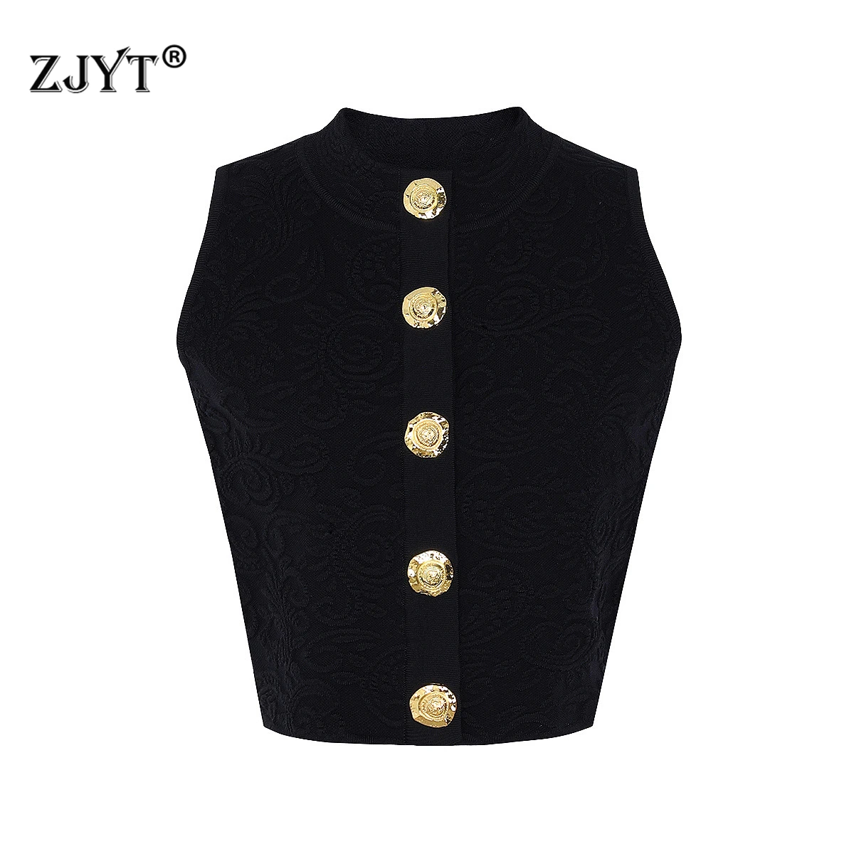 

ZJYT New Fashion Autumn Women's Jacquard Knitting Vest Full Sleeve White Black Cardigans Sweaters Tops Elegant Jersey Mujer