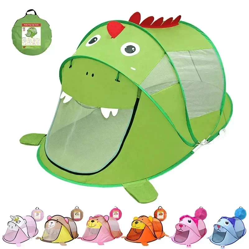 Outdoors Pop Up Toy Tent Indoor Net Baby Ball Pit Pool Dropship New Portable Tiger Kids' Tent Cartoon Animal Children Play House