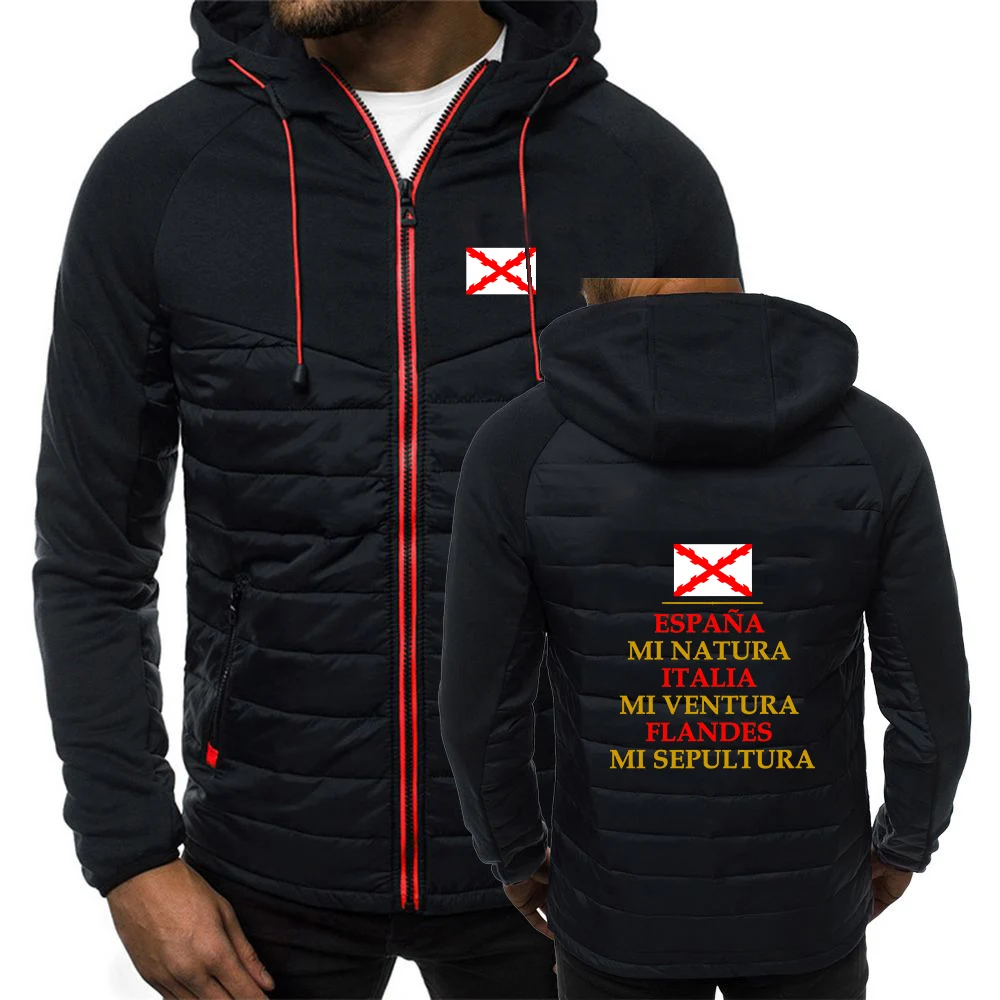 

Мужская толстовка с капюшоном в стиле колор-блокинг 2026 года, дизайнерская, привлекательная, с принтом логотипа Испанской империи в ретро-стиле, весенне-осенняя куртка