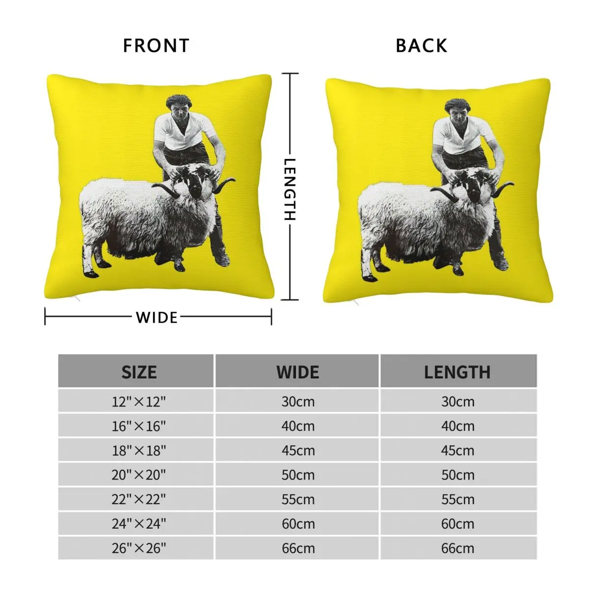Ram On Song Square Pillowcase Polyester Linen Velvet Creative Zip Decor Home Cushion Cover