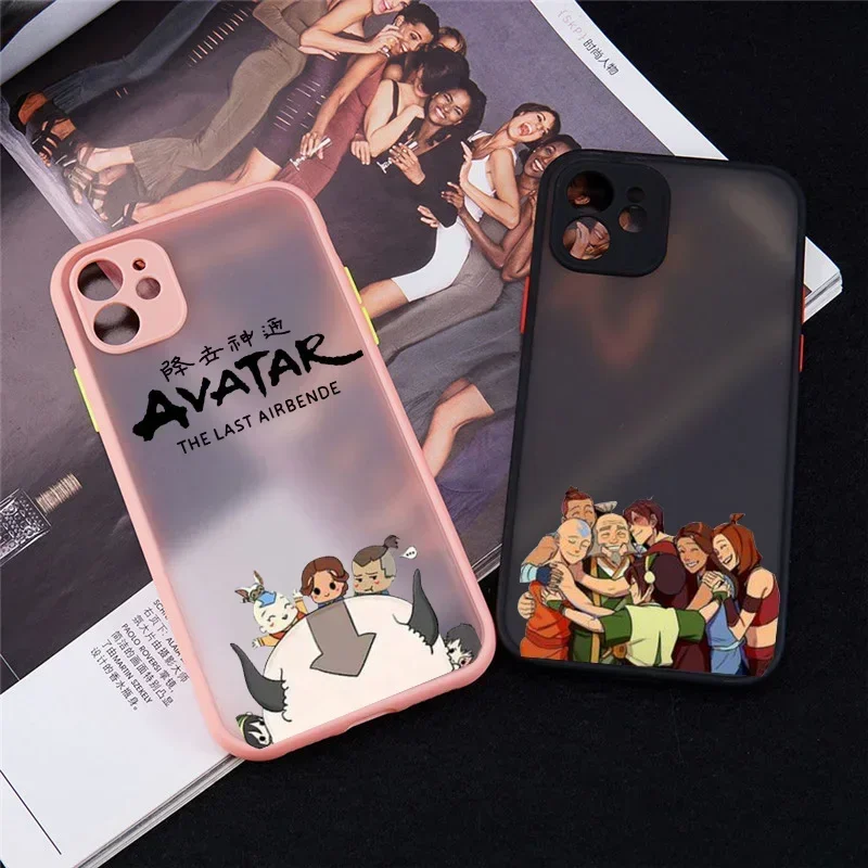 Japan Anime  Avatar the Last Airbender Phone Case For iPhone 11 12 13 14 15 16 Pro Max mini XR SE Plus Hard Matte Cover Fundas